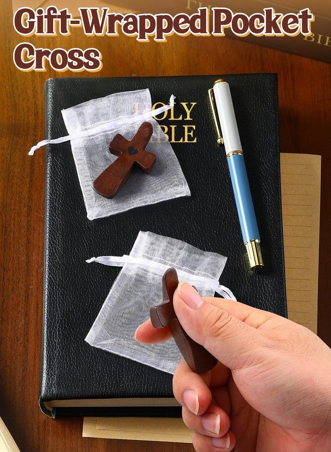 Acostop Handmade Wooden Cross Stress Relief Christians Gifts for Women Men, 2pcs - Image 4